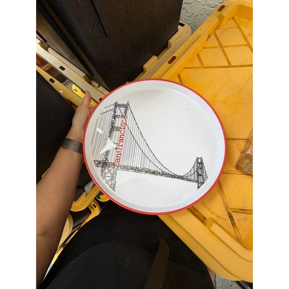 San Francisco Golden Gate Bridge Melamine Serving Tray Red White Room Essentials